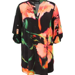 Blouse Dorisstreich zwart rose multicolor 295242