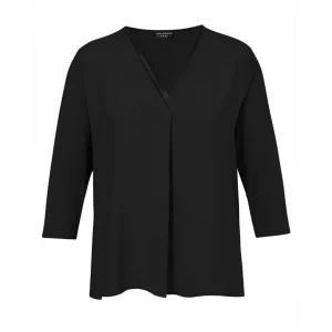 Blouse Via Appia Due zwart V-hals 3/4 mouw 2424730