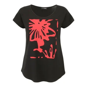 Shirt Dorisstreich zwart fuchsia 510270