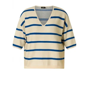 Shirt Yest V-hals beige kobalt Raine 0005099
