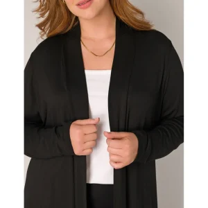 Vest Base Level Curvy Ayla long zwart 7000001